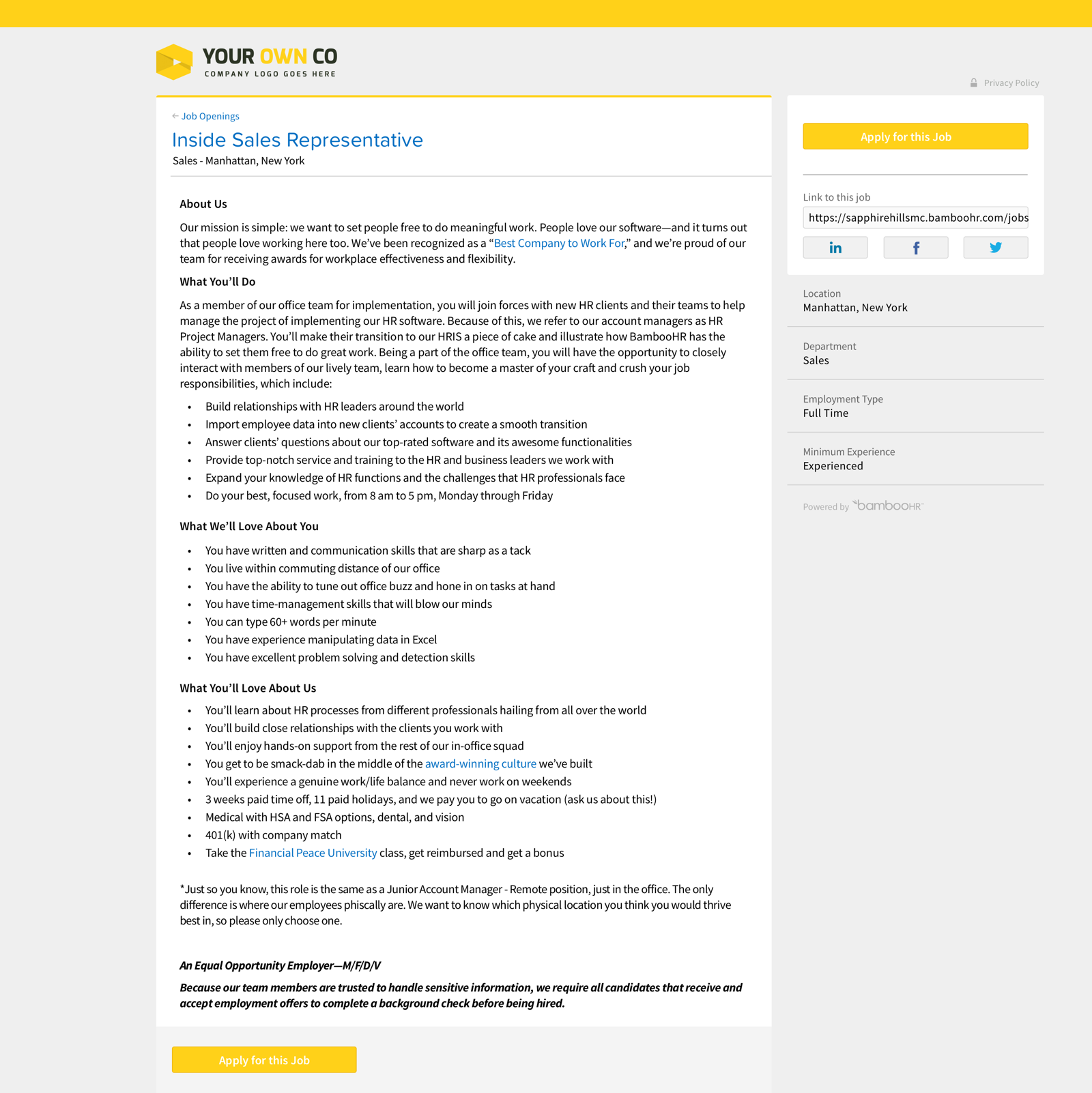 candidate_experience - BambooHR Ireland | A Grouper Technology Division